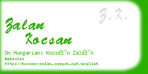 zalan kocsan business card